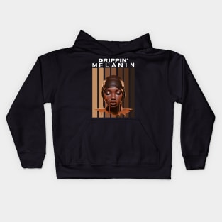 Drippin Melanin Afrocentric Gift Kids Hoodie